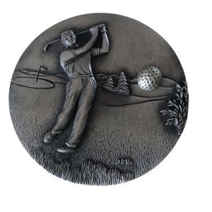 Vintage Golf Tie Tack On Lid Jewelry Trinket Box